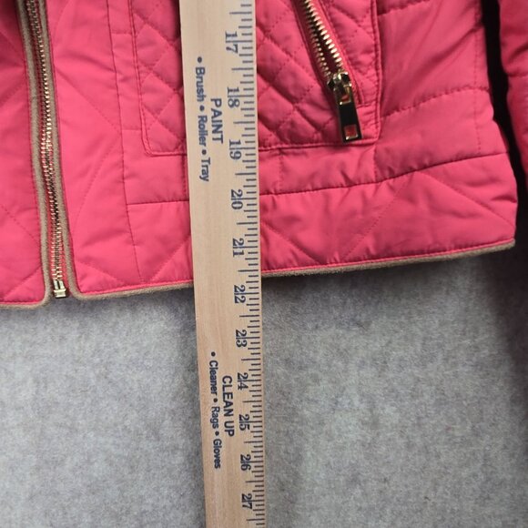 CEst Toi Womens Quilted Zip-Up Jacket Large Pink Polyester Lightweight Design - Picture 6 of 7